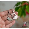 Кулон парный для двоих "Изящные коты. Сердце". Цена за 1 пару. Нержавеющая сталь. Цепочки